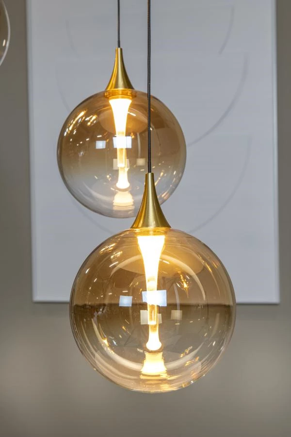 Lucide Premium GISELA - Pendant light - Ø 48 cm - LED Dim. - 5x3,8W 2700K - Amber - atmosphere 3